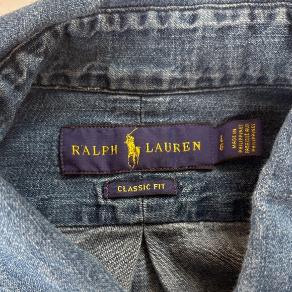 Ralph Lauren Casual Blue Button Down Shirt - Picture 2 of 4